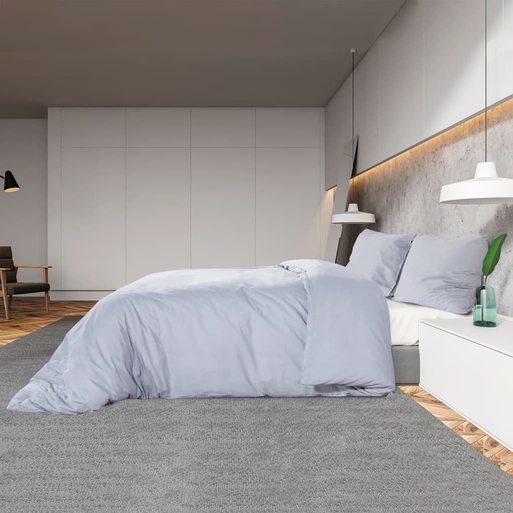 Ensemble de housse de couette Gris 200x200 cm Coton 2 - 4