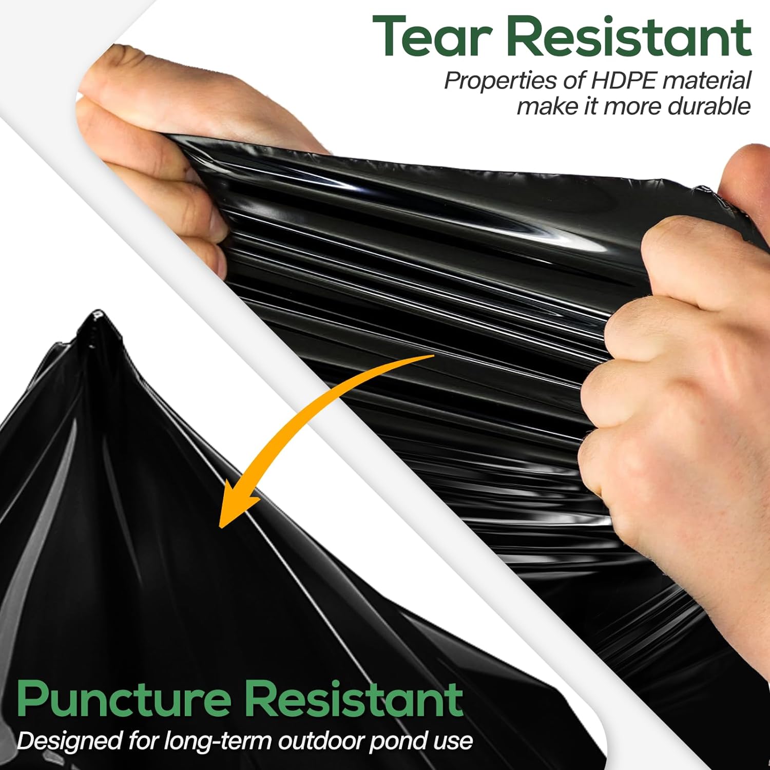 Revêtement d'étang, revêtement d'étang à poissons de 1 * 1 mètre, facile à couper, adapté aux étangs et aux fontaines de jardin (noir) - 3