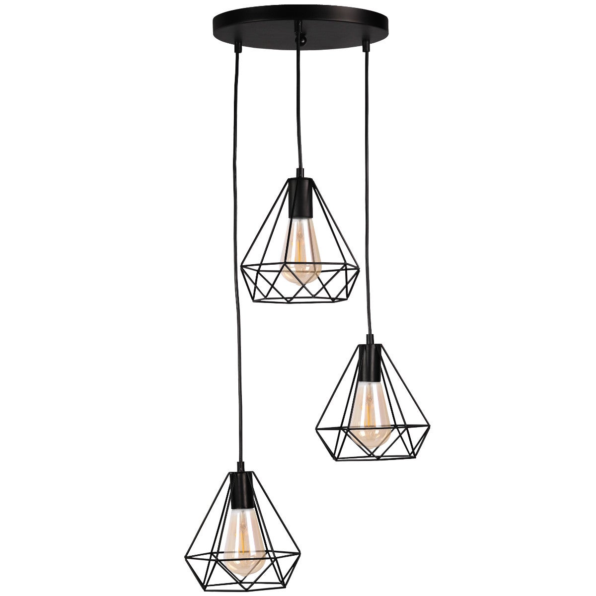 Lampa wisząca Vigo czarna 3xE27x20W wym: 120 x 40 x 20 cm metal Polux