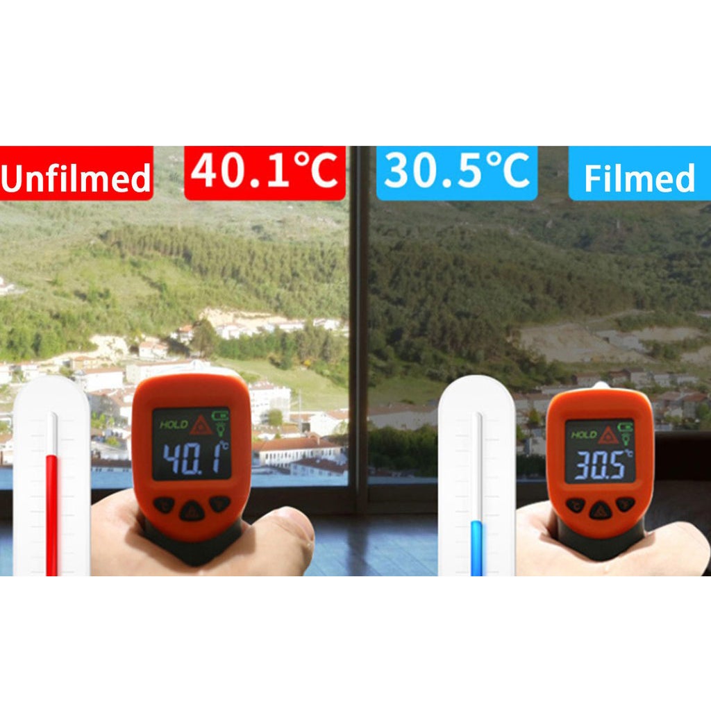 Lot de 2 films isolants de protection solaire pour fenêtre, film de confidentialité anti-ultraviolet, couleur argent, 50 cm x 6 m - 4