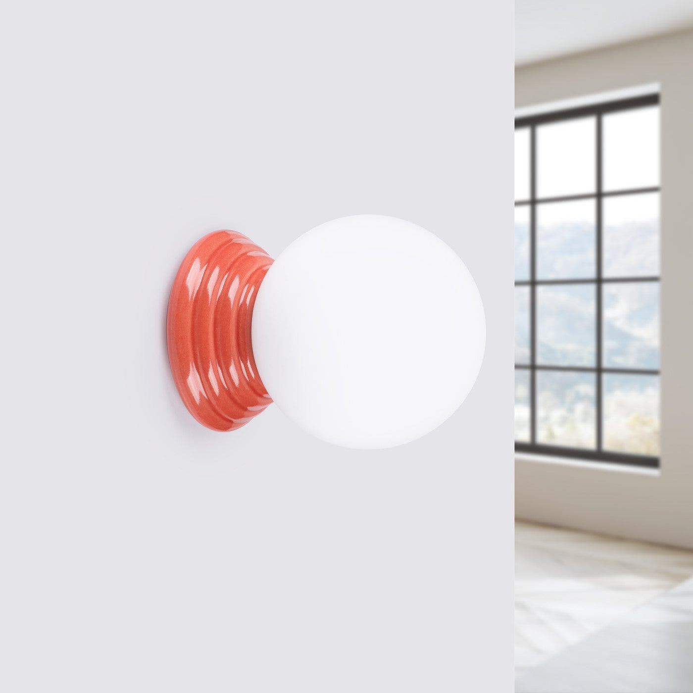 Kinkiet ścienny ceramiczny szkliwiony ZORI brzoskwiniwy 1xG9x15W ceramika / gips wym:12x12x16cm IP44 Sollux Lighting - 3