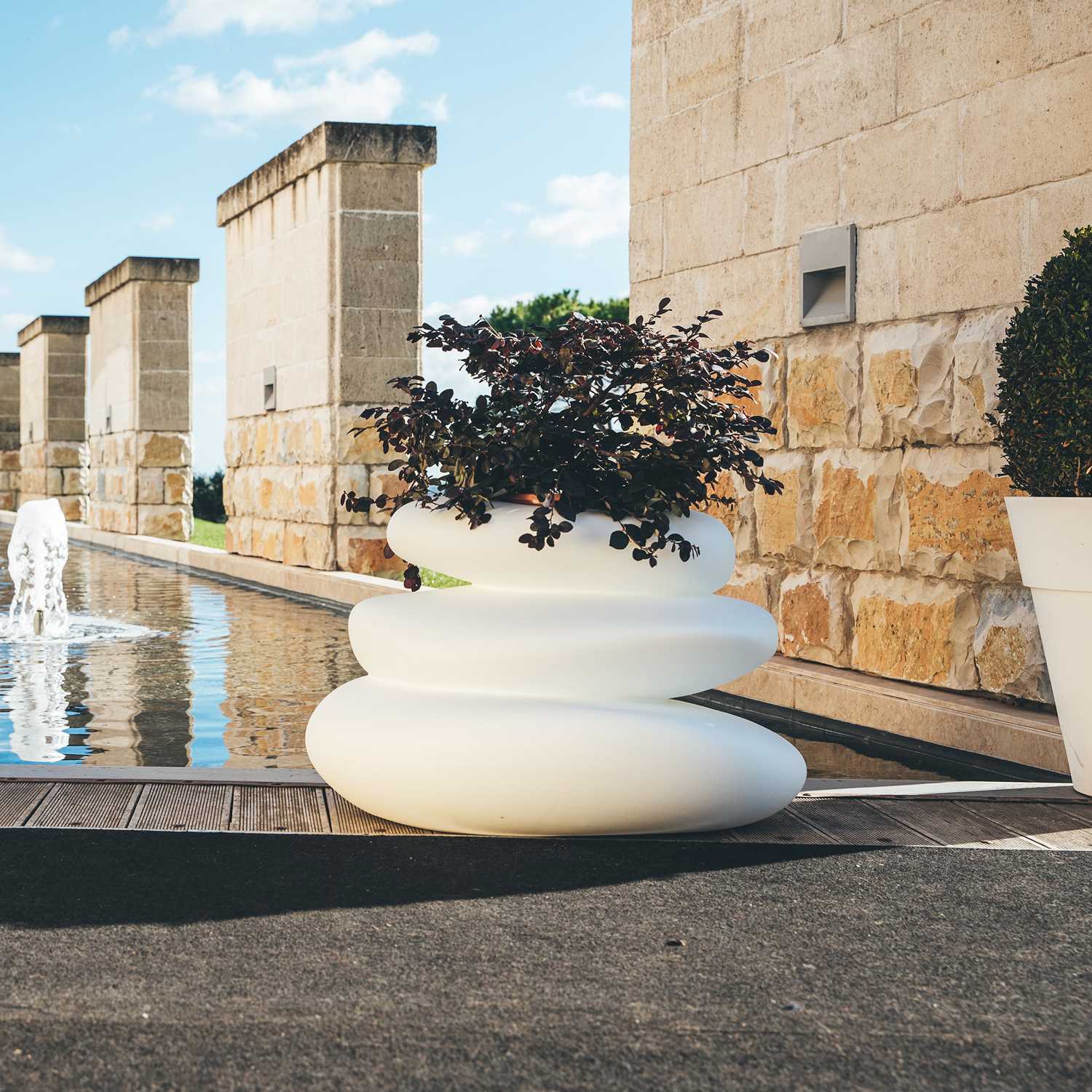 Vase lumineux Eden blanc brillant en polymère Monacis - Cm 75X62X47 H - 3