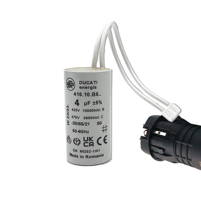 Condensateur 6 µF Bubendorff Volet Roulant - Cylindrique Fond Plat + Connecteur JST 450V - Réparation Pro