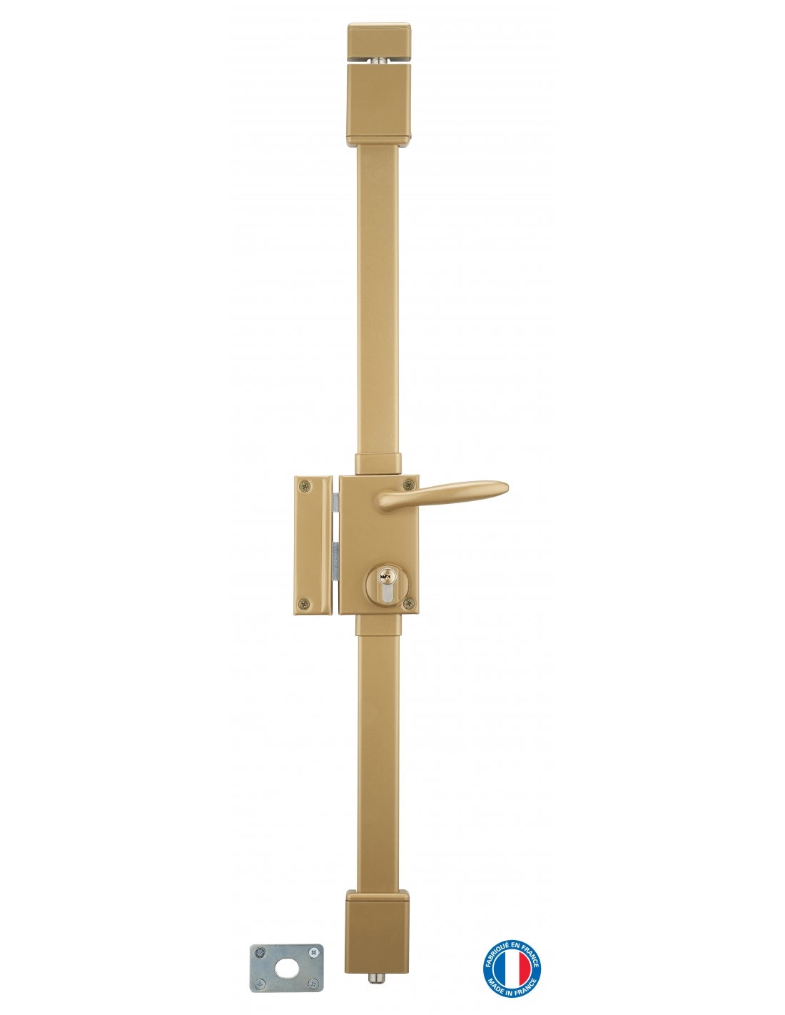 Serrure 3 points TARGA CP TRANSIT 2 à fouillot 75 x 130 mm gauche 4 clés finition époxy or Thirard - 2