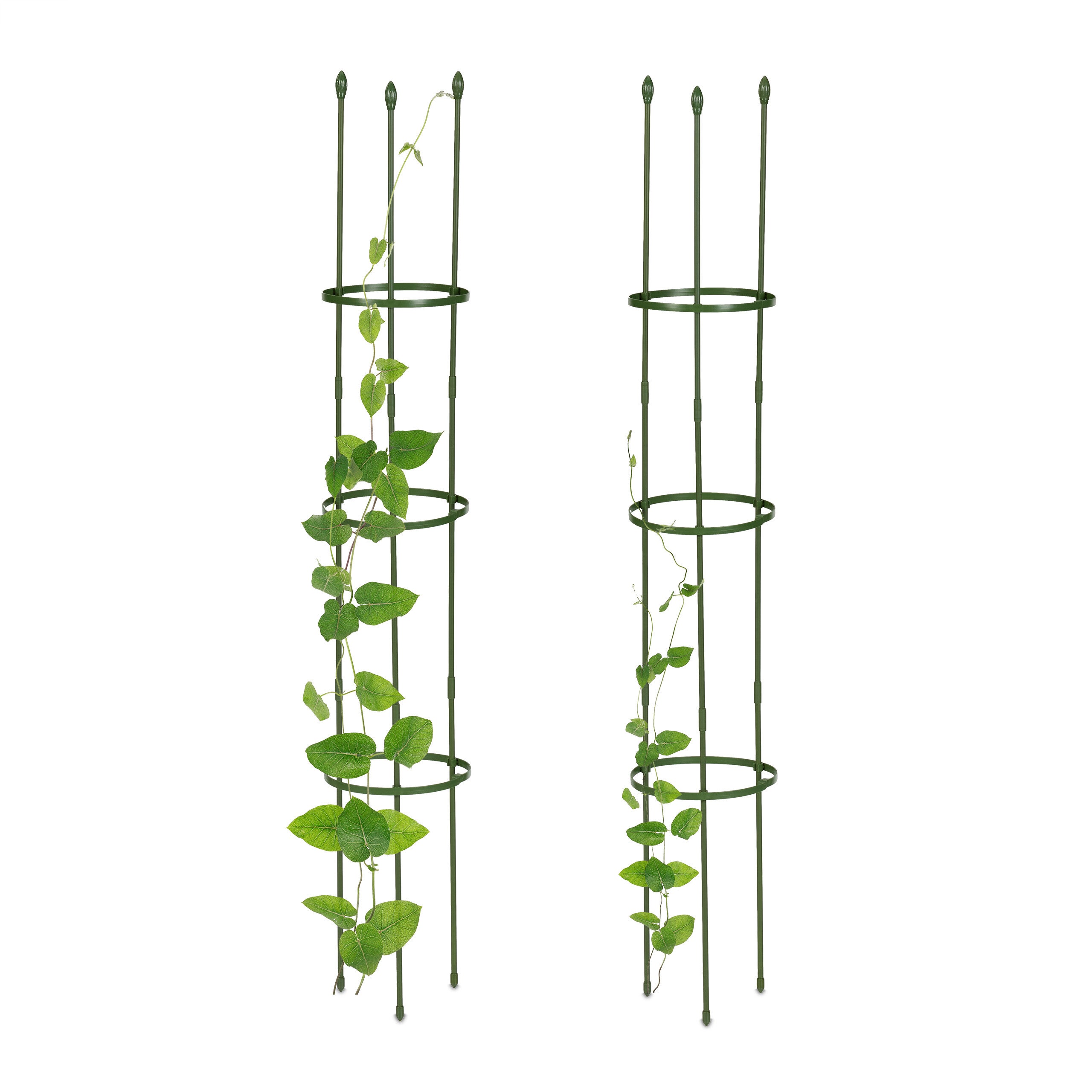 Lot De 2 Tuteurs à Tomates Relaxdays - Treillis Jardin 150 Cm Pour Plantes Grimpantes, Vert Ornemental