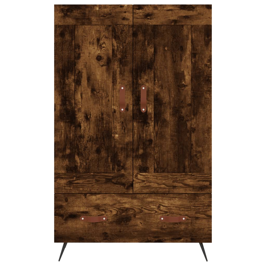 Credenza alta in rovere affumicato 69,5x31x115 cm in multistrato - 5