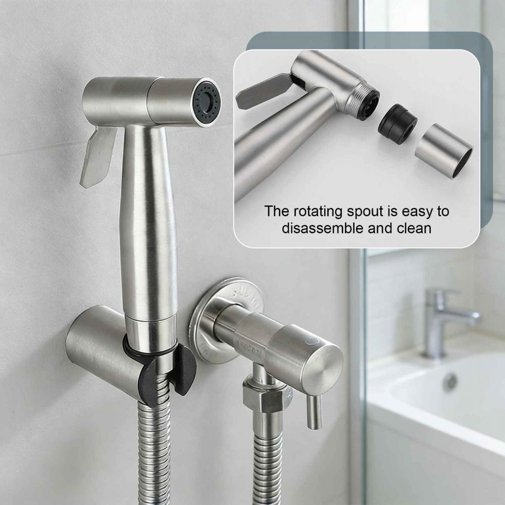 Ensemble Pulvérisateur WC en Acier Inox 304 – Douchette Hygiène Intime, Jet Pressurisé pour Salle de Bain - 8