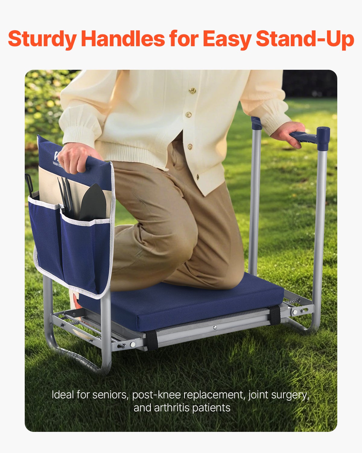 Tabouret Agenouilloir de Jardin VEVOR Coussin Large en EVA 280 mm Banc de Jardinage Pliable Charge 163 kg Siège Polyvalent Confortable,Personnes Âgées - 3
