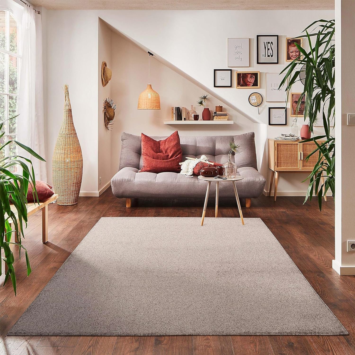 Tapis uni de Salon Chambre Relax Sobre et Epuré - Beige 120 x 170 cm - 2