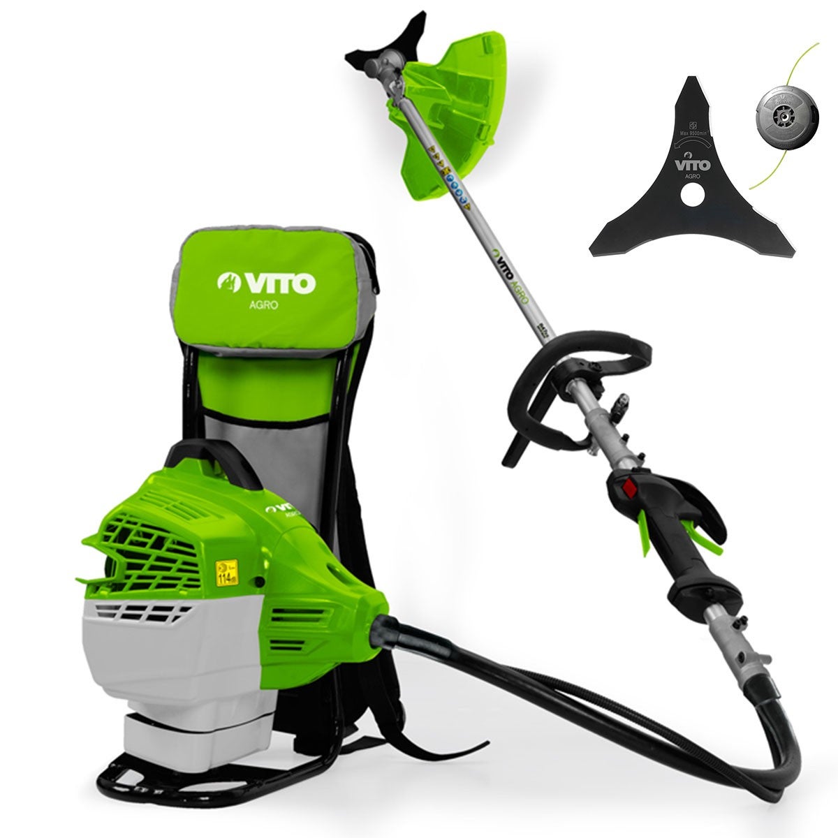 Débroussailleuse à Dos Thermique DAEWOO 51.7 Cm³ - Moteur 2 Temps, Avec Fil Et Lame 3 Dents, Modèle DBC520BG
