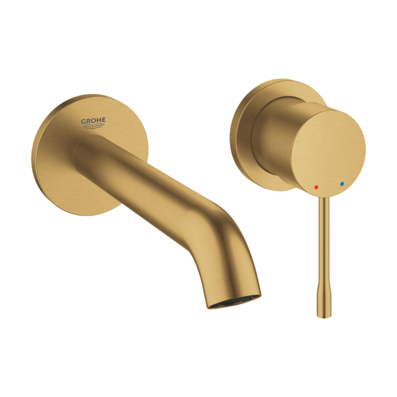 Baterie lavoar Grohe 19967GN1, Essence, pe perete, 230 mm, necesita valva, mat, auriu
