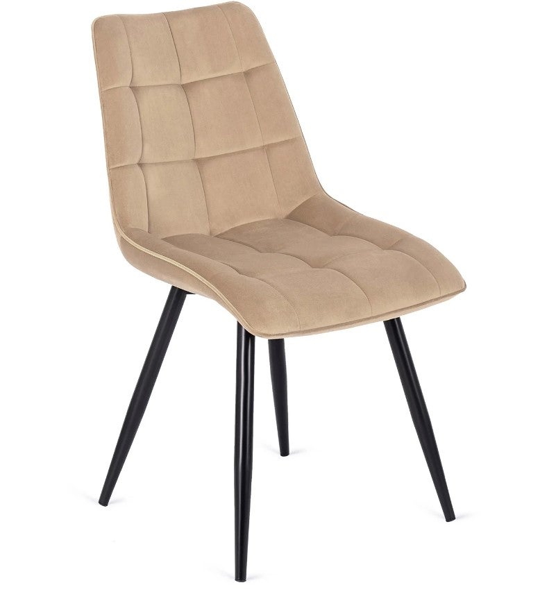 Krzesło Tapicerowane Welurowe Velvet Do Jadalni Salonu Kuchni Loft RIO Beż