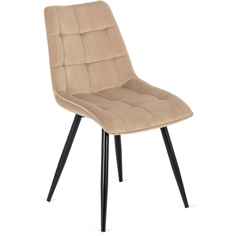 Krzesło Tapicerowane Welurowe Velvet Do Jadalni Salonu Kuchni Loft RIO Beż