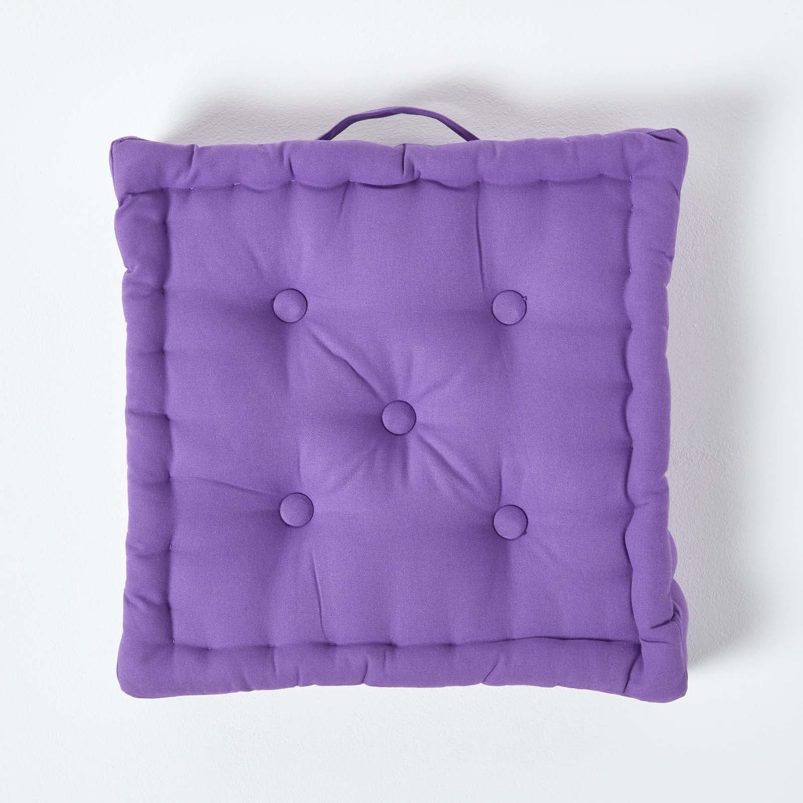 Homescapes Coussin de sol - Violet Uni - 40 x 40 cm - 3