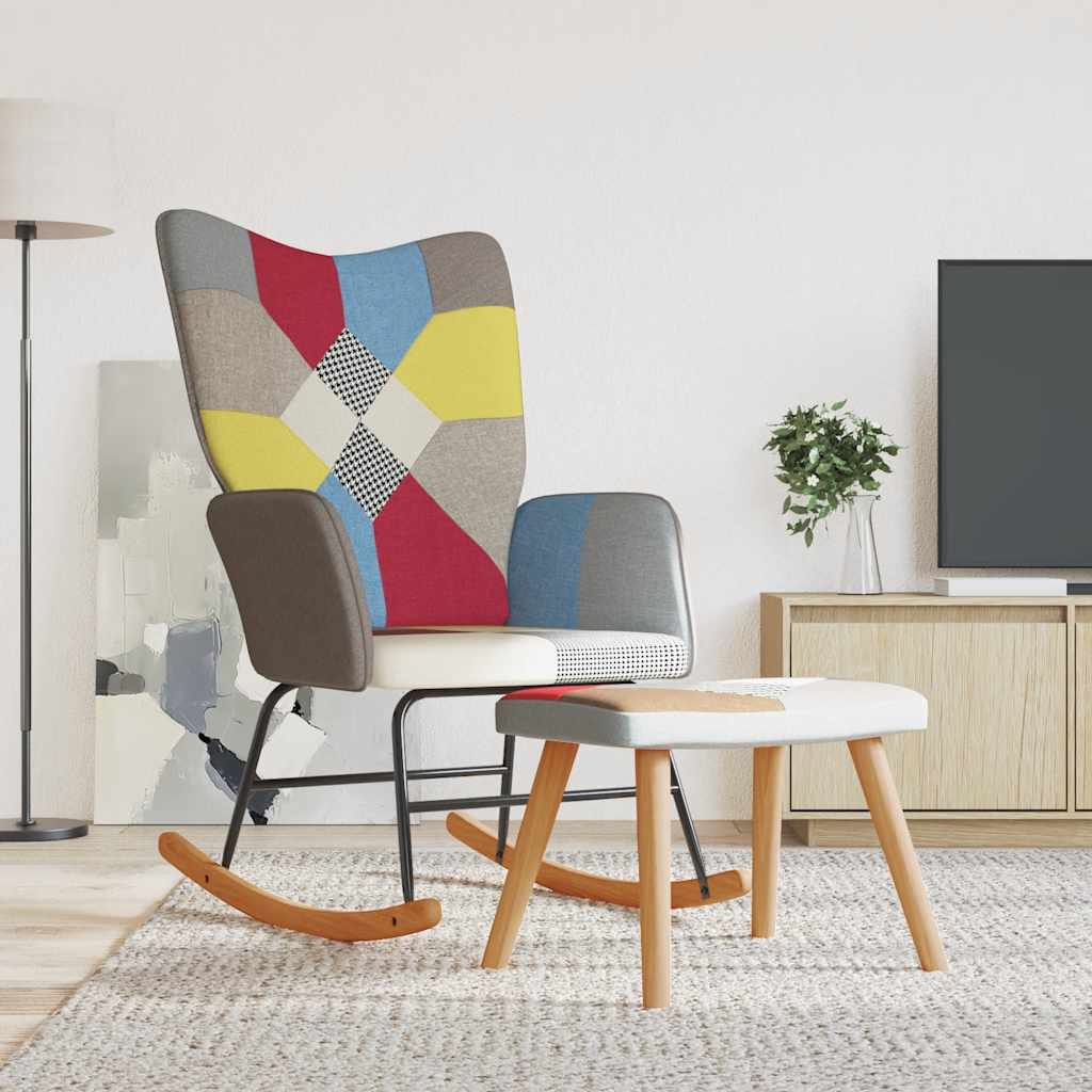 Chaise à Bascule VidaXL Avec Repose-Pied - Velours Rouge Bordeaux, Cadre Acier - Fauteuil Détente Salon