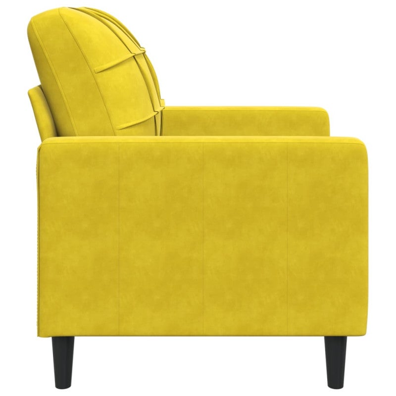 vidaXL Poltrona Giallo 60 cm Velluto - 5