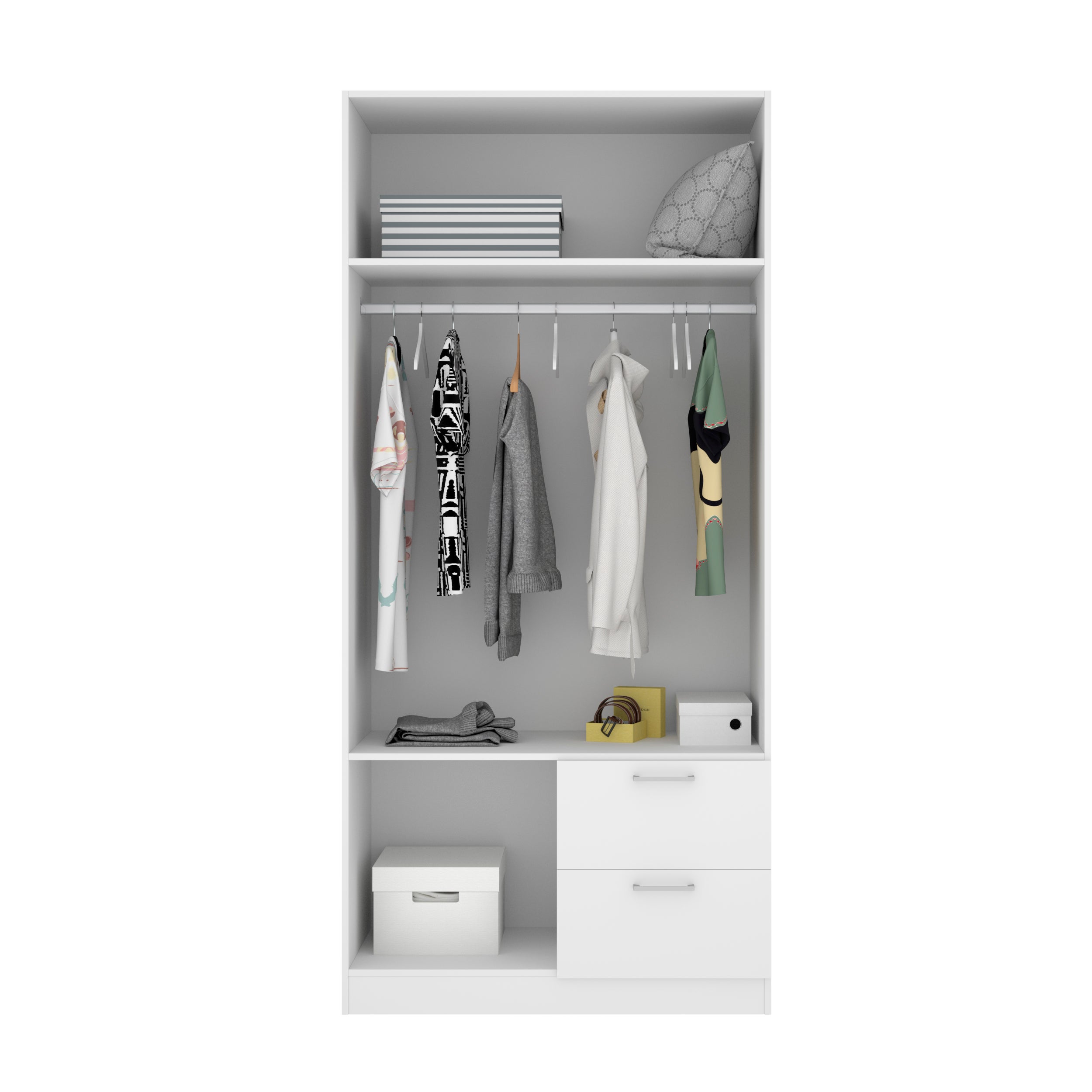 MAXI Armario 2 puertas 2 cajones blanco - 7