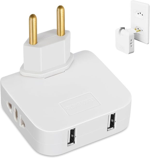 TESSAN Multipresa USB standard UE con 5 prese e 3 prese CA, adattatore caricatore da parete per casa e ufficio 44 TESSAN Multipresa USB standard UE con 5 prese e 3 prese CA, adattatore caricatore da parete per casa e ufficio 44