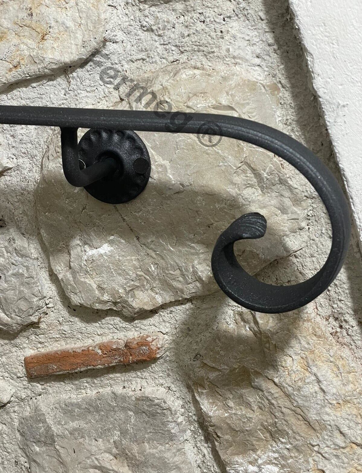 Main courante en fer romain|pour l'intérieur et l'extérieur avec supports et kit de montage|Longueur 100 cm|section 40x12mm - 6