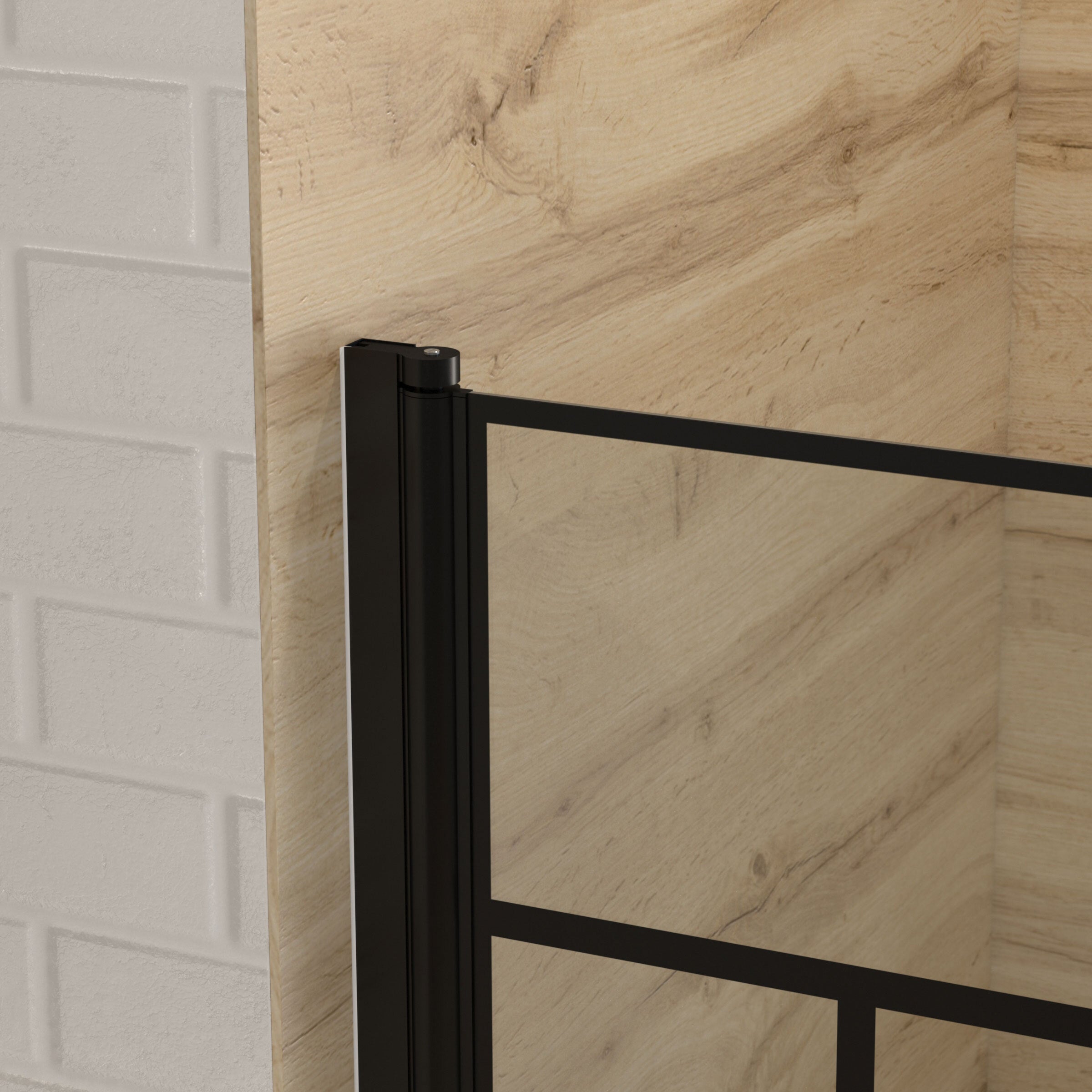 Pare baignoire rabattable sérigraphié 80x140 cm - Finition Noir Mat - BLOCKS SCREEN - 8