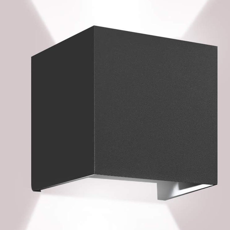 Białe światło Kinkiet Zewnętrzny Led, 6000K Lampa Ścienna Wewnętrzna Czarna, Regulowany Kąt Wiązki, Wodoodporna do Salonu Sypialni Schodów