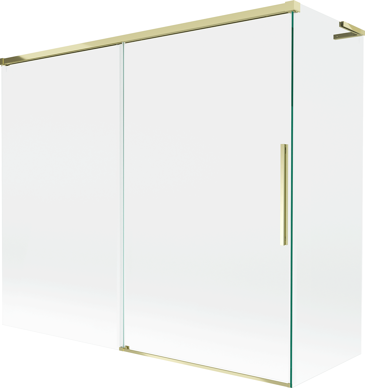 Mexen Rox L parawan nawannowy 2-skrzydłowy rozsuwany 180 + 80 x 150 cm, transparent, złoty - 8C9L-180-080-50-00