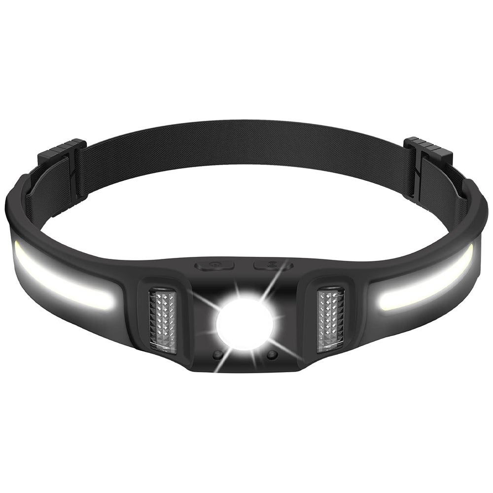 Lampe Frontale LED Rechargeable 650LM avec Lumière Rouge, Capteur de Mouvement 10 Modes d