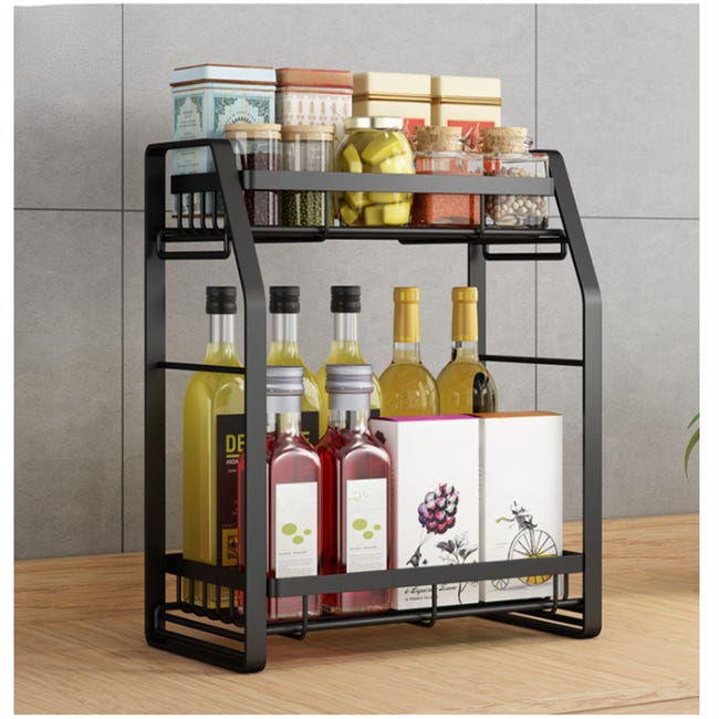 Étagère De Présentation En Bois 3 Niveaux Avec Bocaux - Support à Condiments Portable 40x24cm