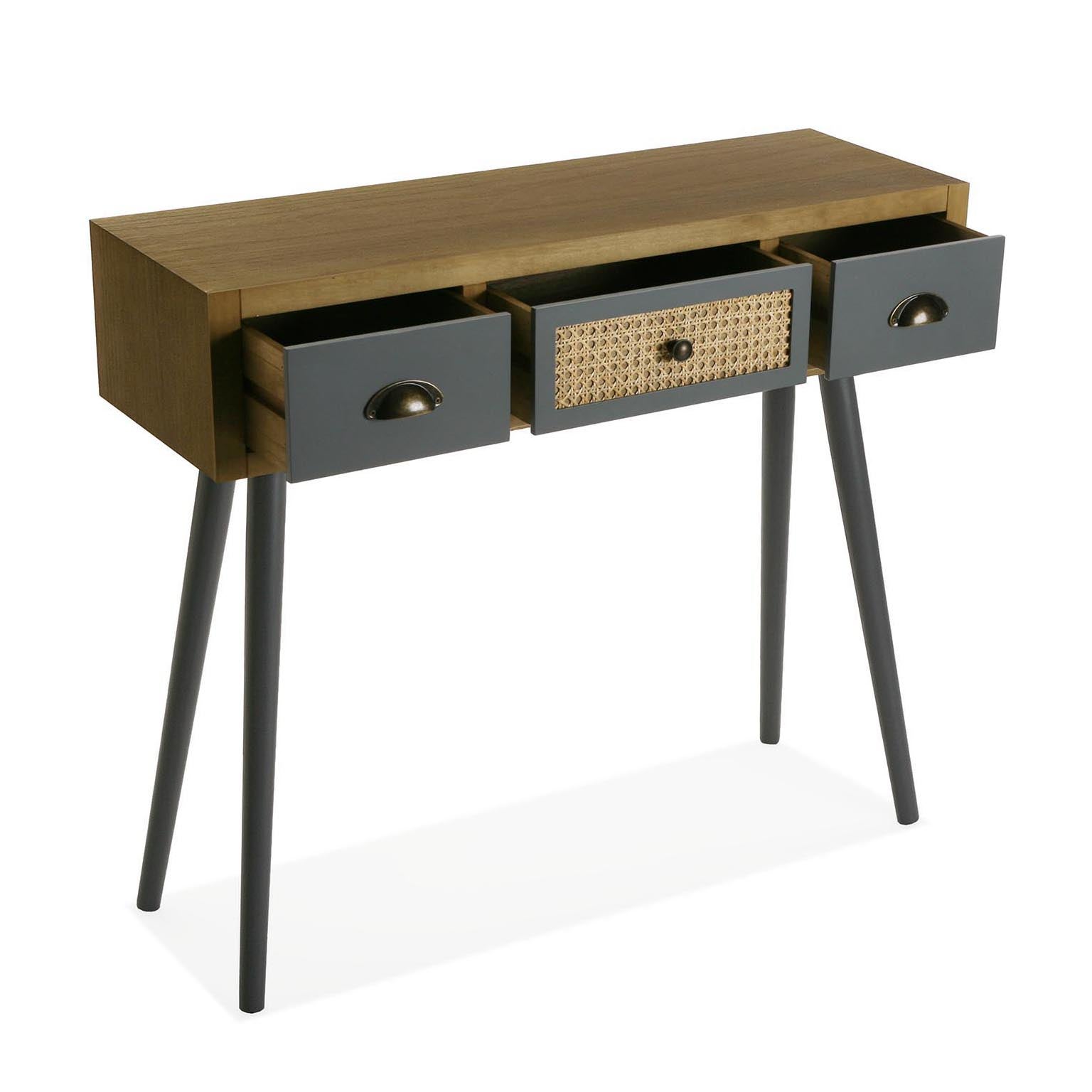 Versa Pandora Tavolo Consolle, Tavolino da Ingresso, Corridoio o Sala, Stretto, Marrone, 79x30x90cm - 3