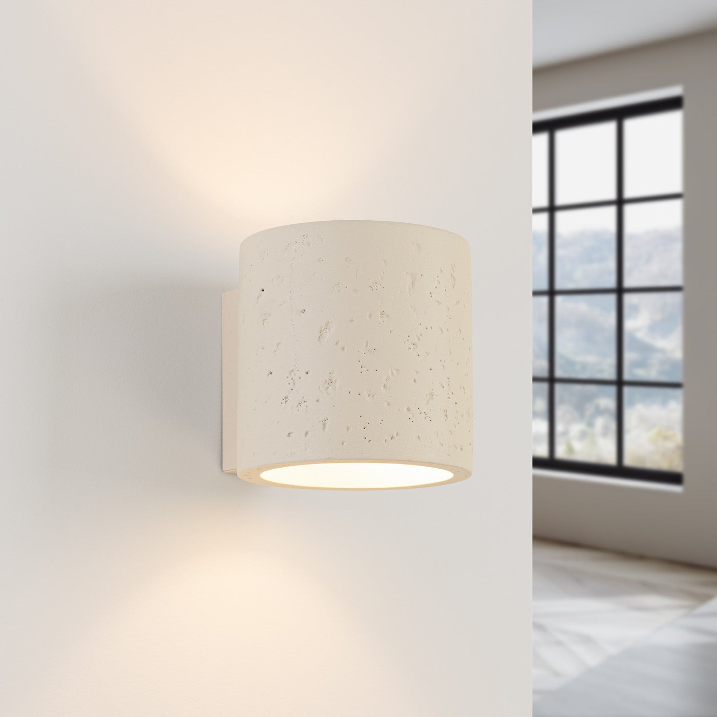Kinkiet ścienny betonowy ORBIS beżowy 1xG9x15W beton architektoniczny wym:10x10x12cm IP20 Sollux Lighting - 3