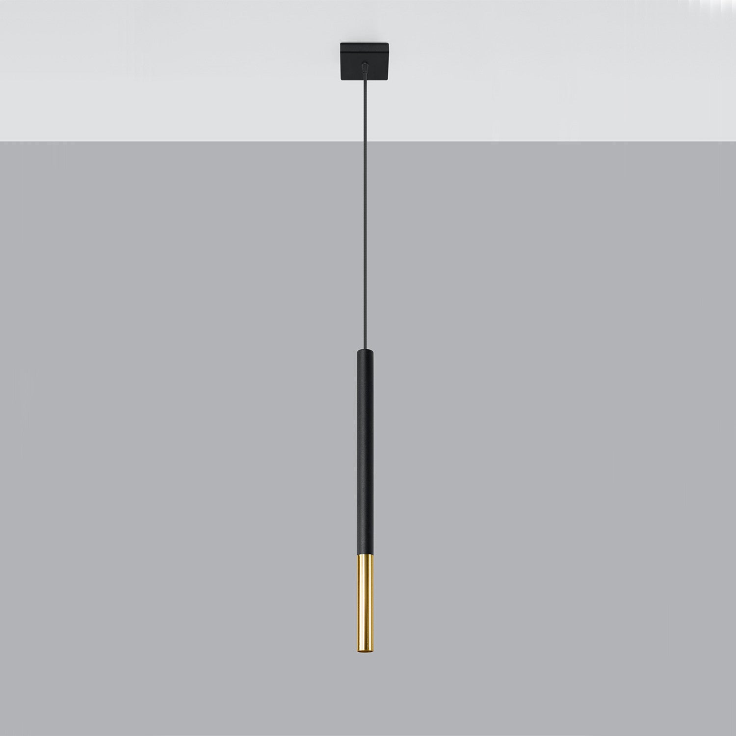Lampa sufitowa wisząca Mozaica czarna-złoto 1xG9x12W wym: 100 x 8 x 8 cm metal Sollux Lighting