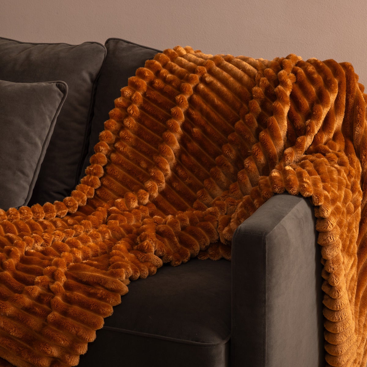 Plaid Flanelle Mattias 130x170cm Marron - Atmosphera Créateur d'intérieur - 2