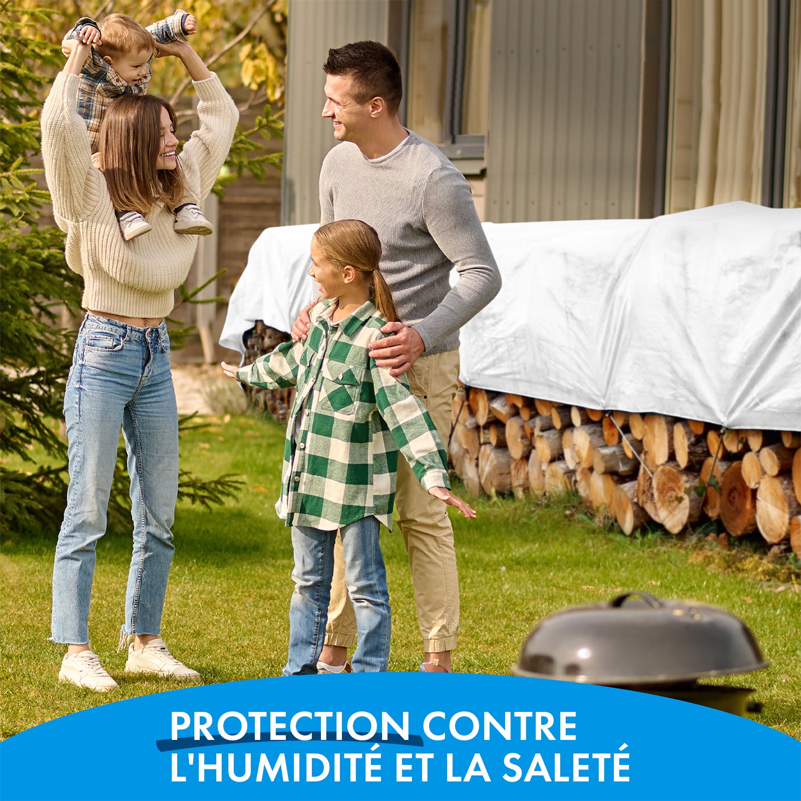 Bâche de protection imperméable 140 g/m² Blanc 2 x 3 m - 3