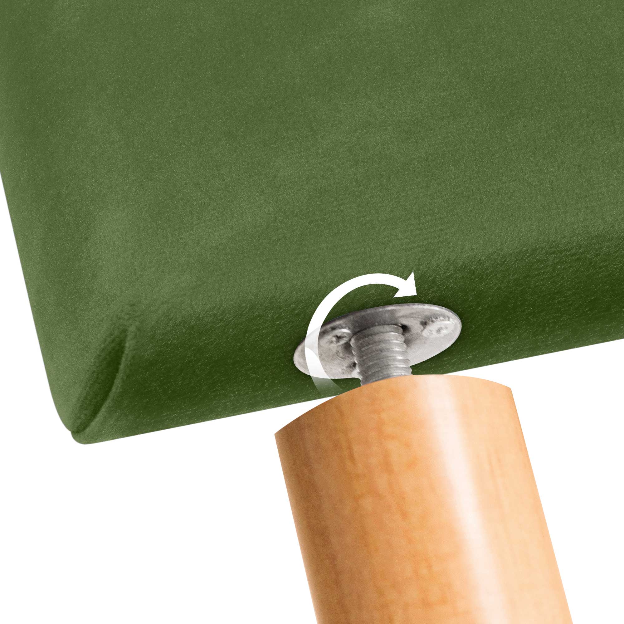 DHOME Testiera in velluto liscio con bottoni e gambe alta gamma moderna testiera imbottita per letto di lusso camera da (Vert Forêt, 80x105cm) - 6