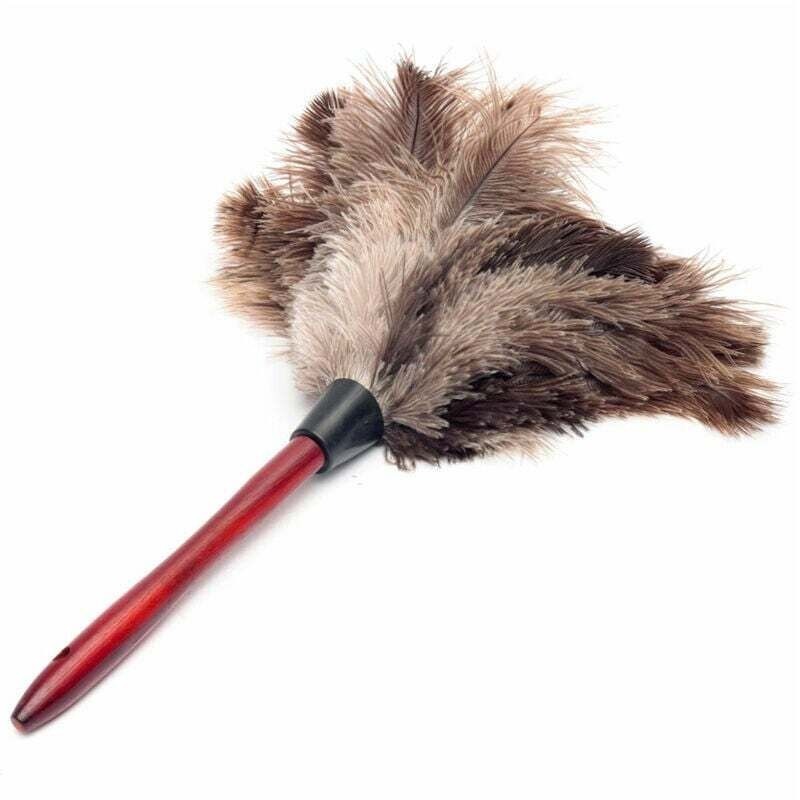 Wysokiej jakości miotełka do kurzu z piór strusich, miotełka z piór strusich, miękka miotełka z piór (długość 40 cm)