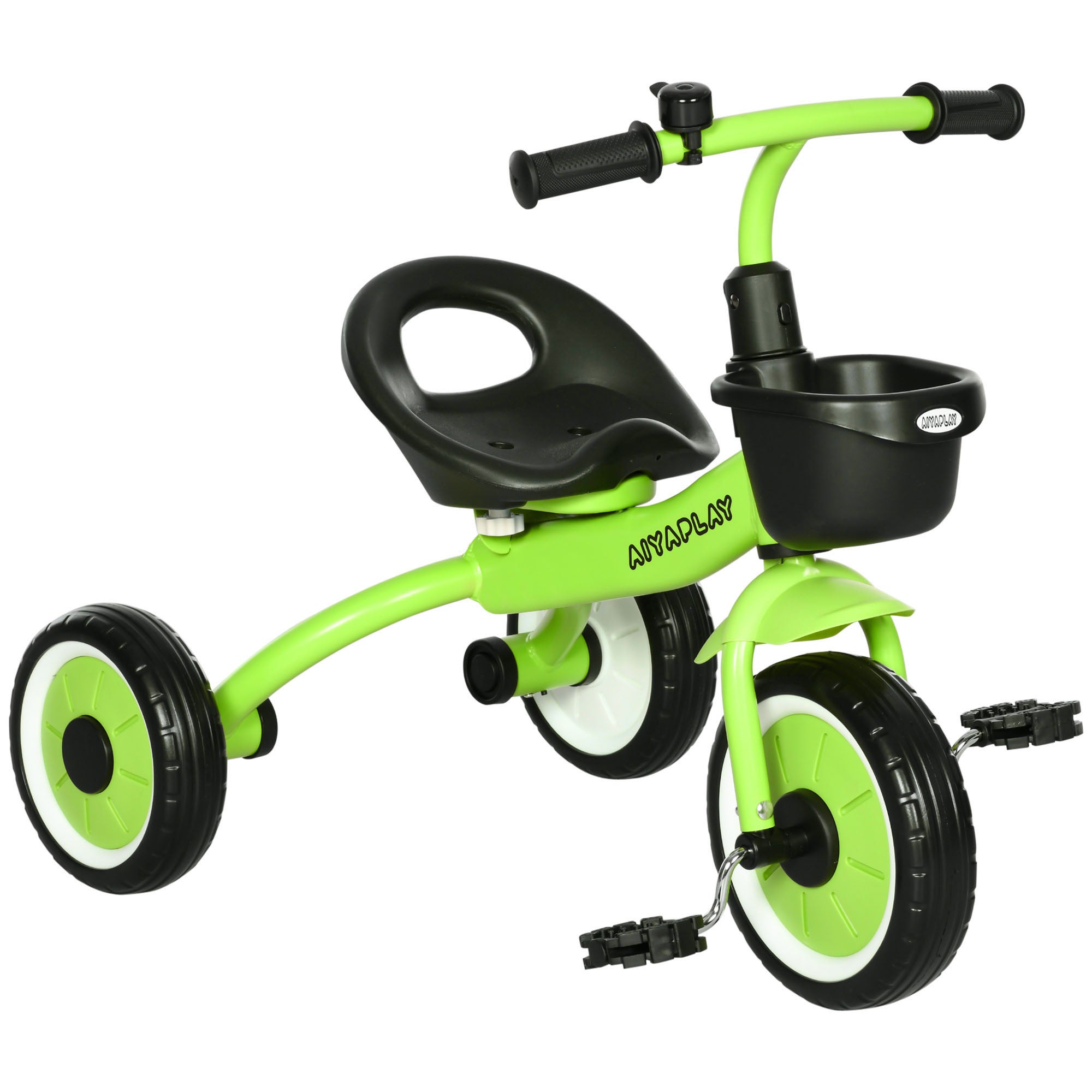 Tricycle Bébé Évolutif 12 Mois-5 Ans - Habillage Pluie,Poussette Pliante avec Siège Pivotant, Roues Pompés, Ceinture Sécurité - Tricycle Enfant (b) 4 en 1 (Noir