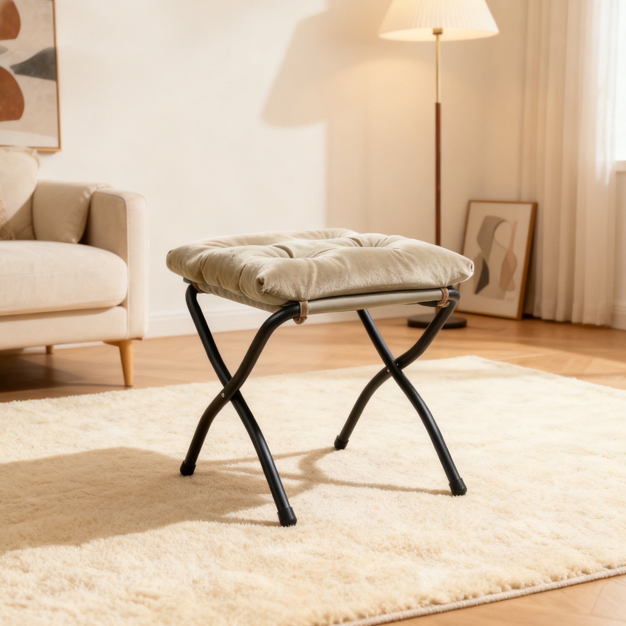 Fauteuil relax avec repose-pieds, chaise inclinable avec poche latérale, fauteuil de salon/chambre/bureau, en polyester kaki - 4
