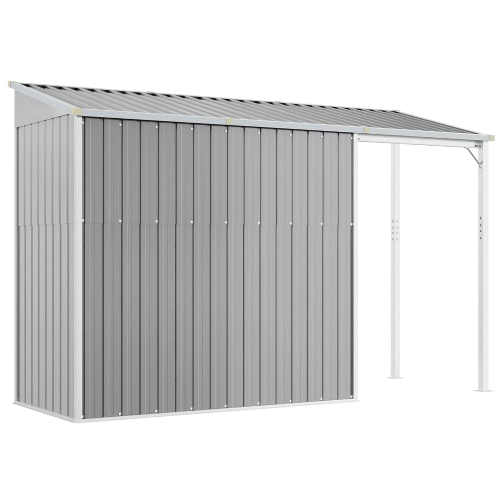 Abri de jardin avec toit prolongé gris clair 277x110,5x181 cm - COMFORTXL - 5