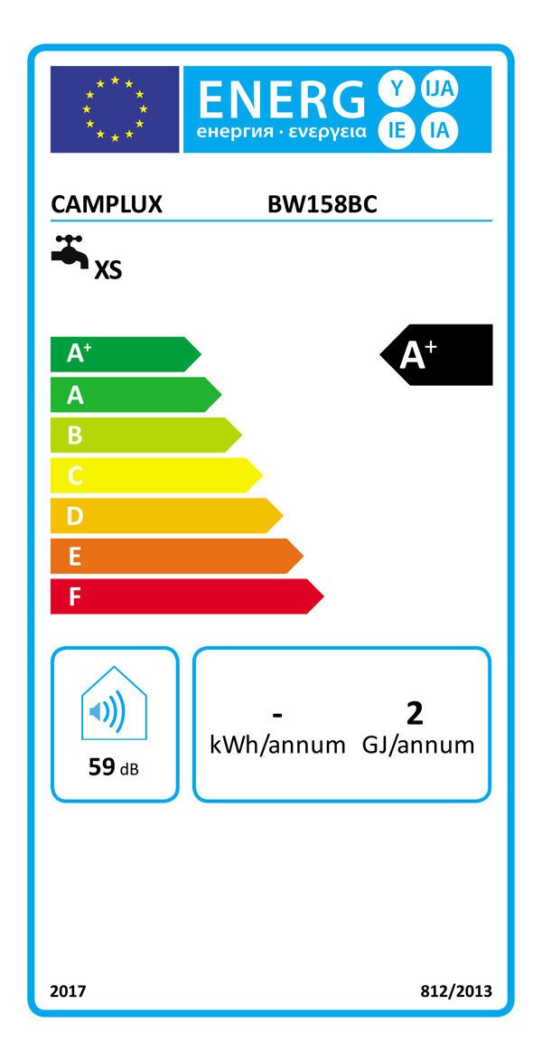 CAMPLUX BW158BC Chauffe-eau à Gaz de 6L/min Avec Housse de pluie, Chauffe-eau instantanés Noir 11KW au gaz propane/butane 30/37mbar - 8