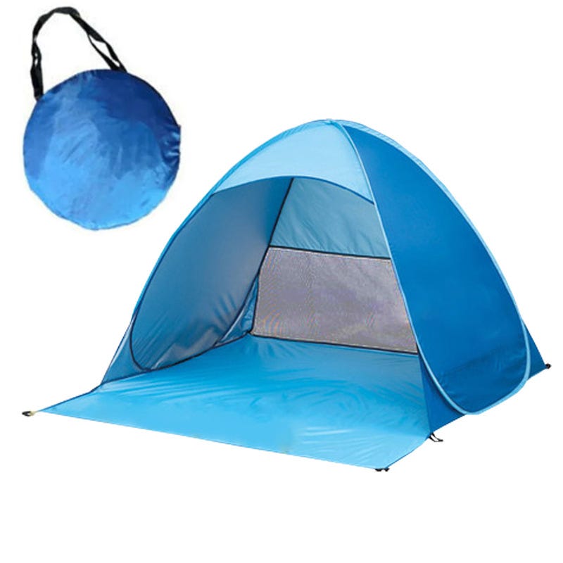 Tenda Spiaggia Pop Up WhiteFang XL Per 3-4 Persone - Protezione UV, Pavimento Estensibile, Verde Menta - Foto 7