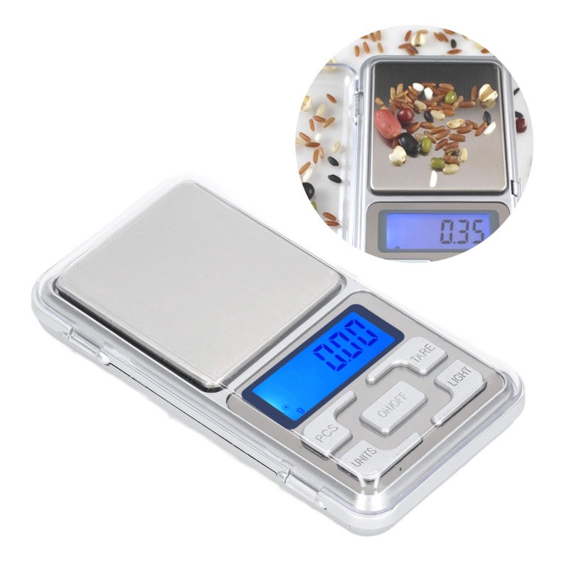 Balance électronique mini, Haute précision multifonctionnelle avec écran LCD, Poche, Pour nourriture bijoux, 200g 0.01g - 7