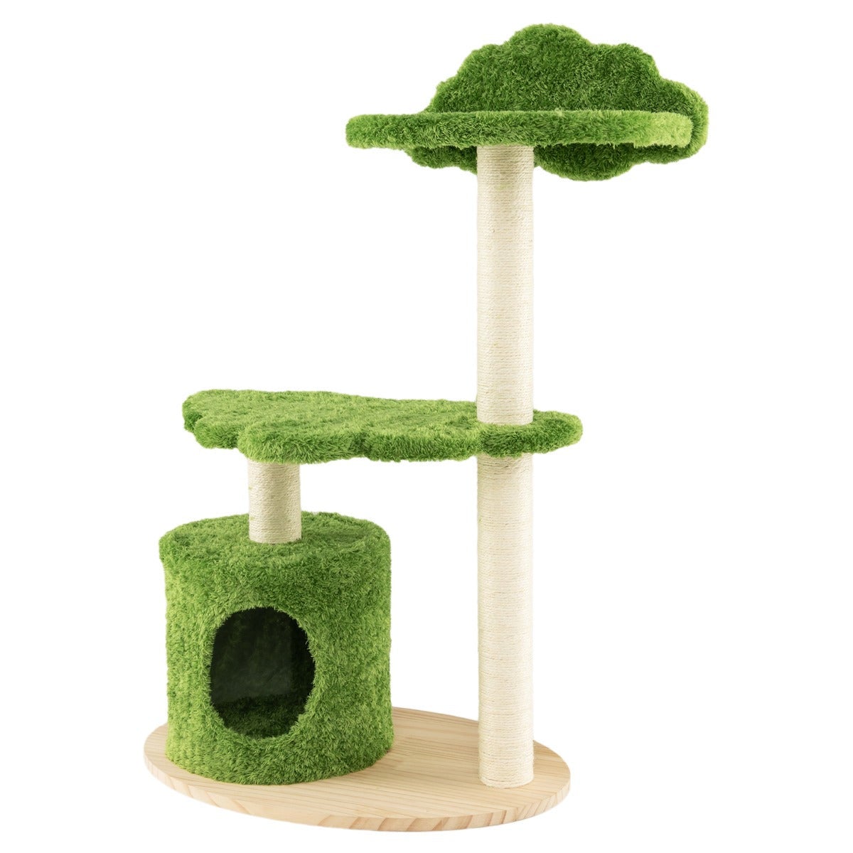 Arbre Chat 97 Cm En Bois Poteau Griffoir Condo Plate forme Perchoir 