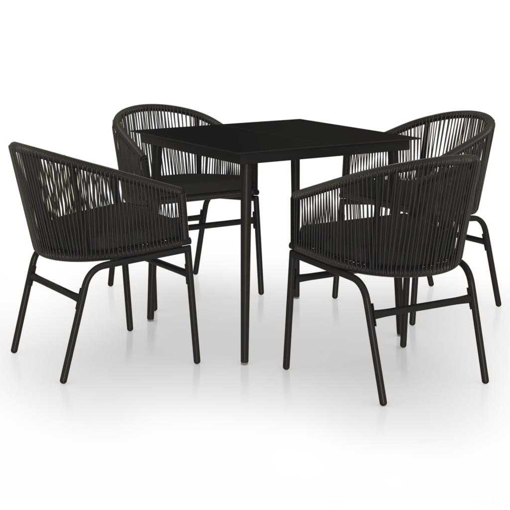Maison Exclusive - Set da Pranzo per Giardino 5 pz Nero - 2