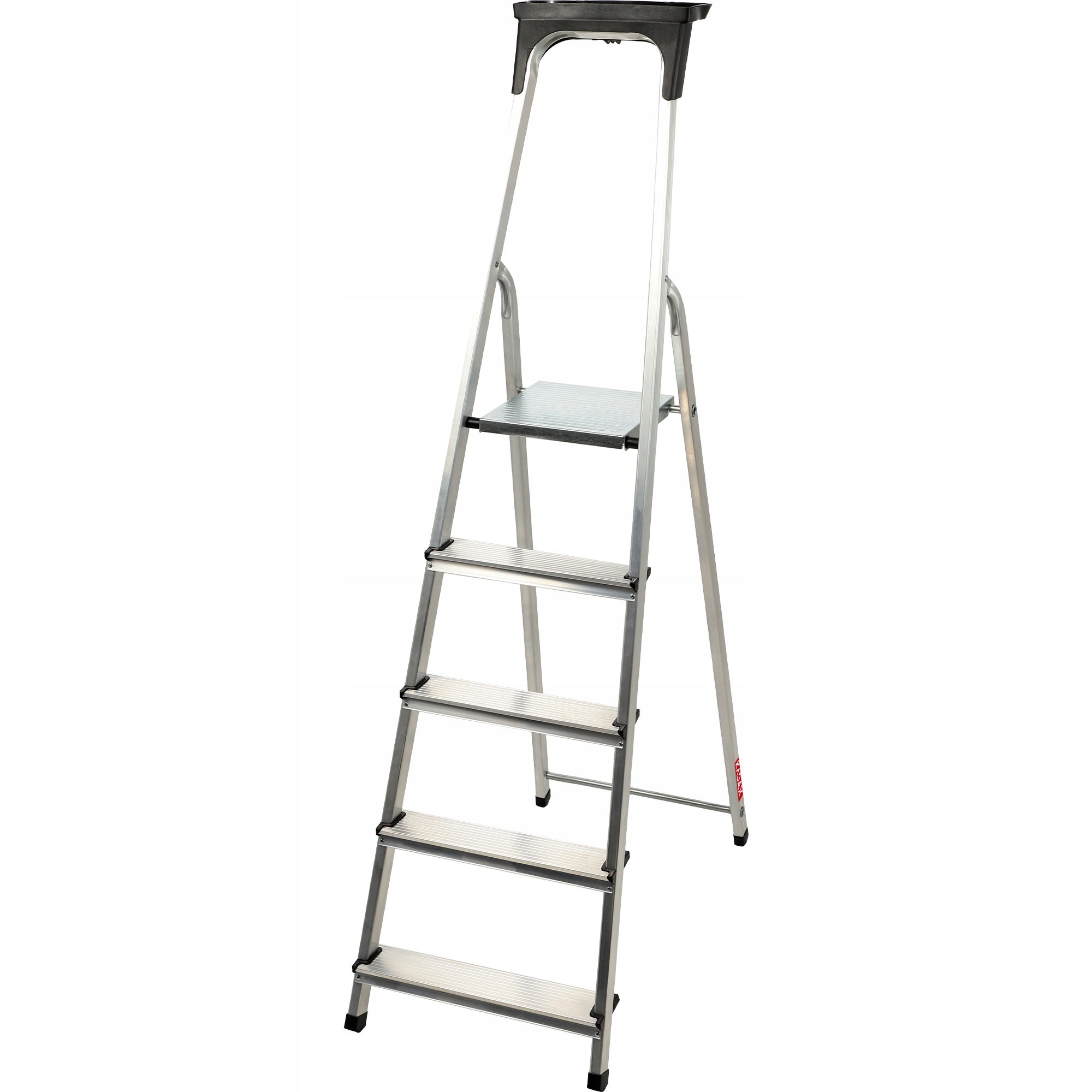DRABINA ALUMINIOWA DOMOWA 5 STOPNIOWA SKŁADANA PÓŁKA 125kg PRODUKT POLSKI