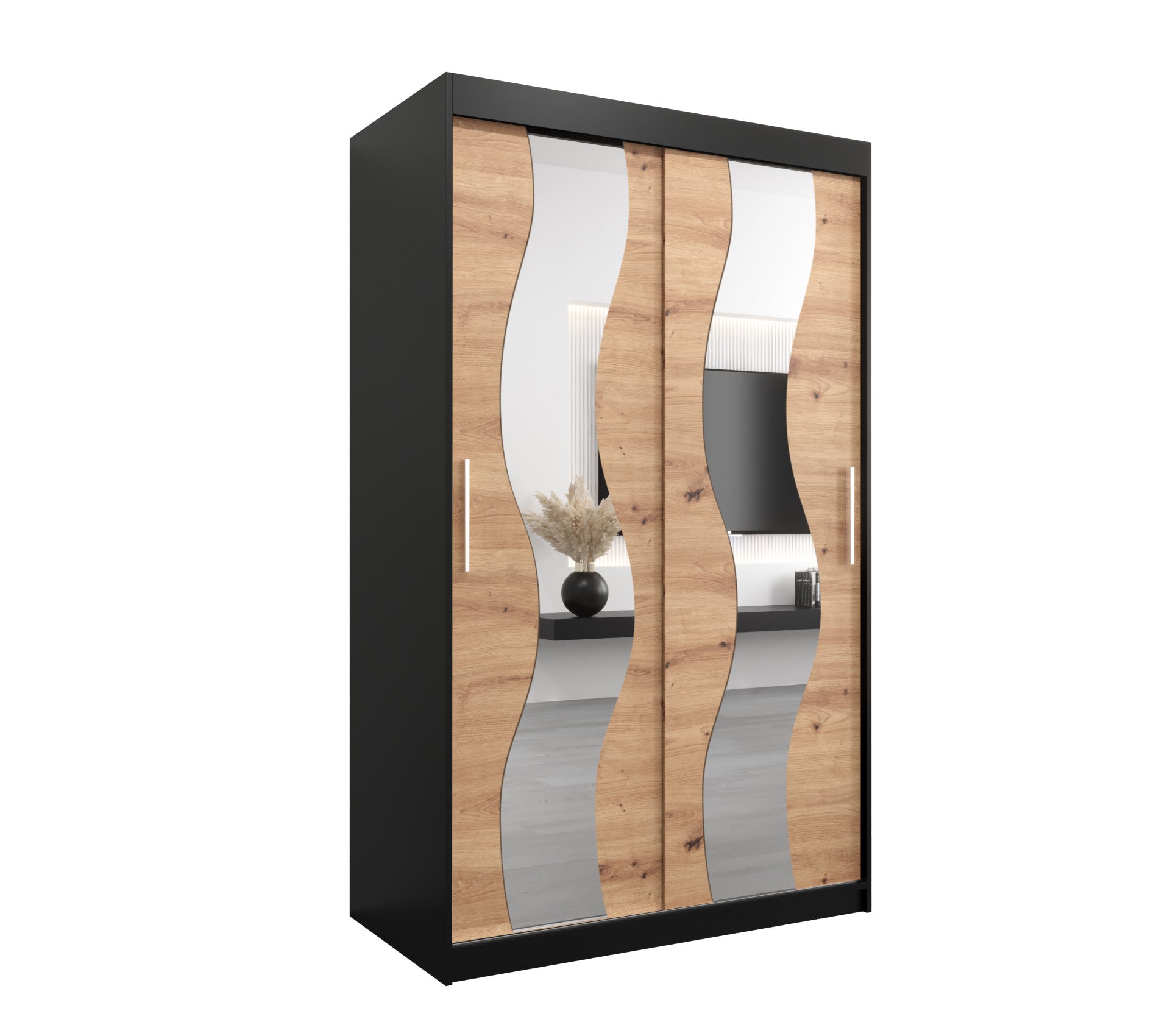 Szafa przesuwna garderoba SEWILLA 120 x 62 x 200 cm Czarny + Artisan - Abiks Meble