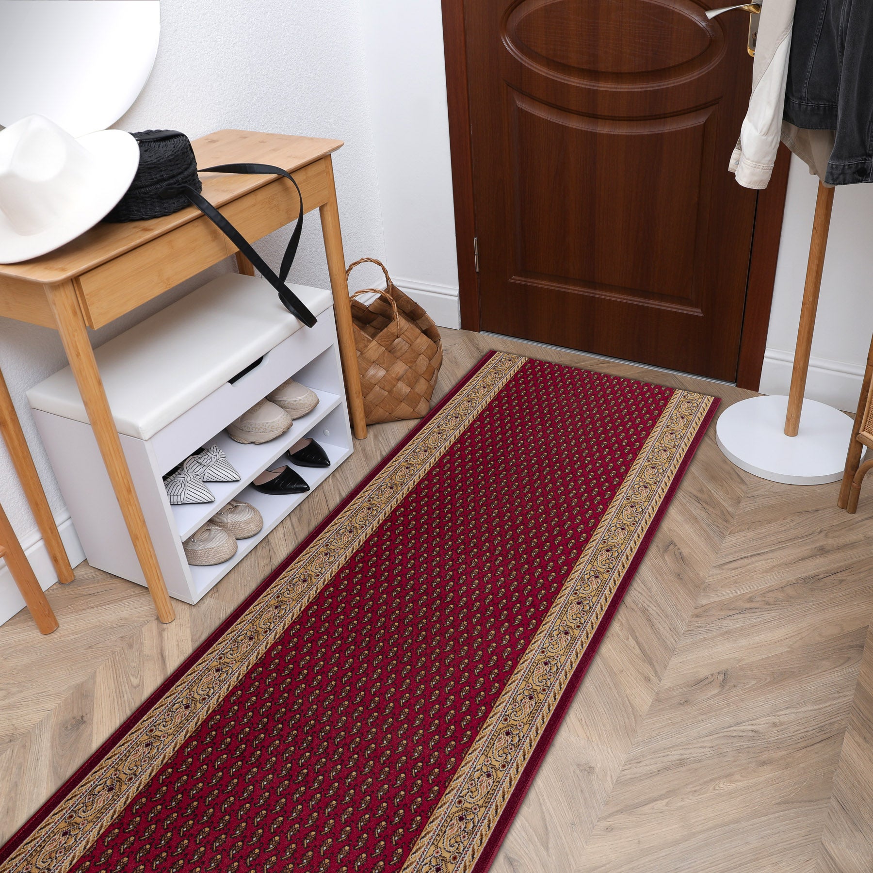 TAPIS DE COULOIR ANTIDÉRAPANT INCA bordeaux 80cm 80x220 cm - 3