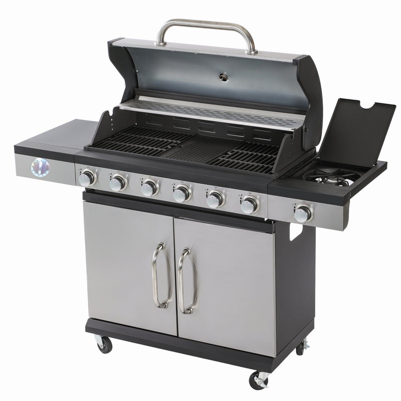 Grill gazowy 6 palników + palnik boczny żeliwny ruszt Blaupunkt GG601