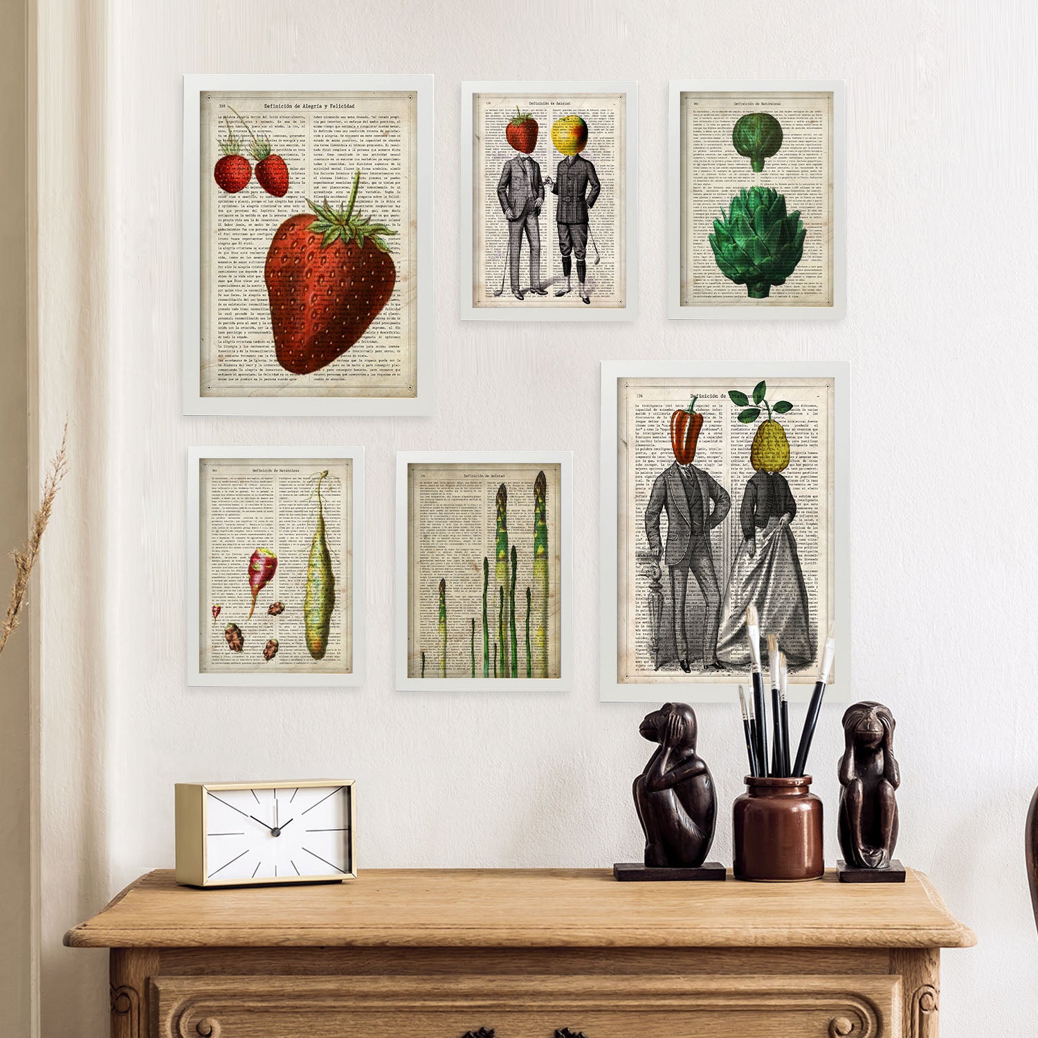 Nacnic cocina aesthetic wall art prints for bedroom or living room design