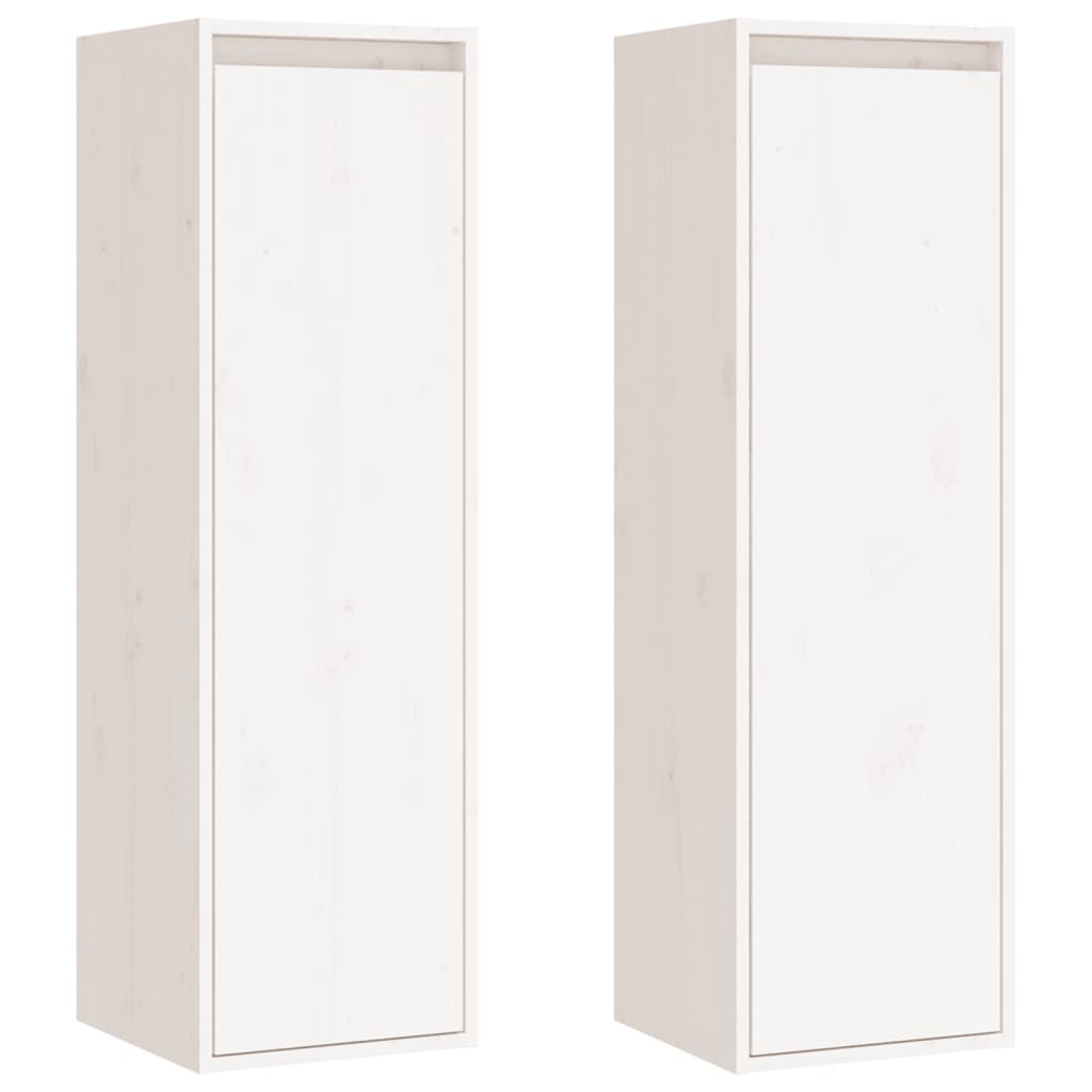 Maison Exclusive - Armario de pared 2 uds madera maciza pino blanco 30x30x100 cm - 2