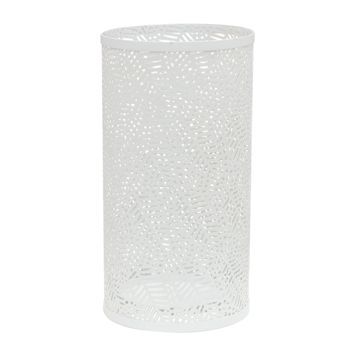 E-starain Porte-parapluies Métal Rectangulaire Blanc 20x20x49cm Avec Plateau Et Crochets